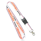 China Print Colorful Logo Custom Polyester Lanyards 2 Colors 1 Side With Metal Hook distributor