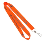 China Dye Sublimation Orange Flat Polyester Lanyard Eco Friendly For Business Conference distributor