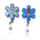 Plastic Pull Durable Retractable Key Reels Eco-Friendly Flower Shaped for sale