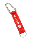 Best Red Durable Carabiner Key Chain With Silk - screen Printing Logo Polyester Lanyard for sale