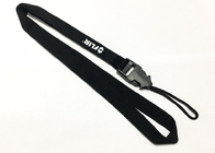 China Cool Custom Polyester Lanyards Simple Black Plastic Buckle String Name Badge Lanyard distributor