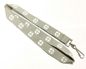 China Simple Flat Polyester Lanyard Grey One Sided Color Printing J Hook for Activity distributor