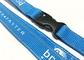 Polyester Blue Reflective Personalised Lanyards White Logo Safety Buckle Metal Hook supplier