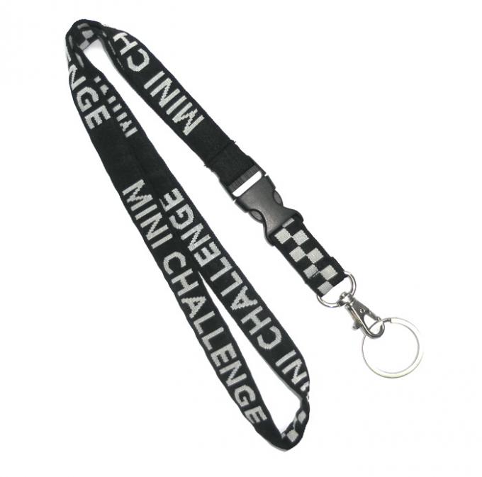 Metal Ring Event Woven Dye Sublimation Lanyards For Smartphone / ID Badges