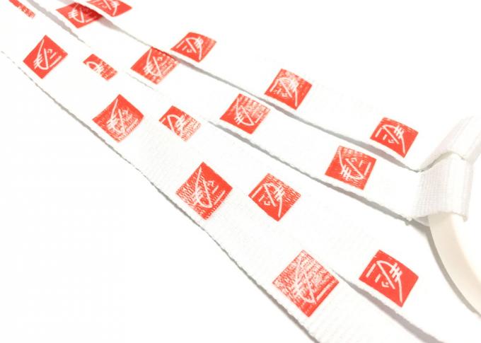 Silk Screen Custom Polyester Lanyards Red Pattern Printing Silicone Wristband